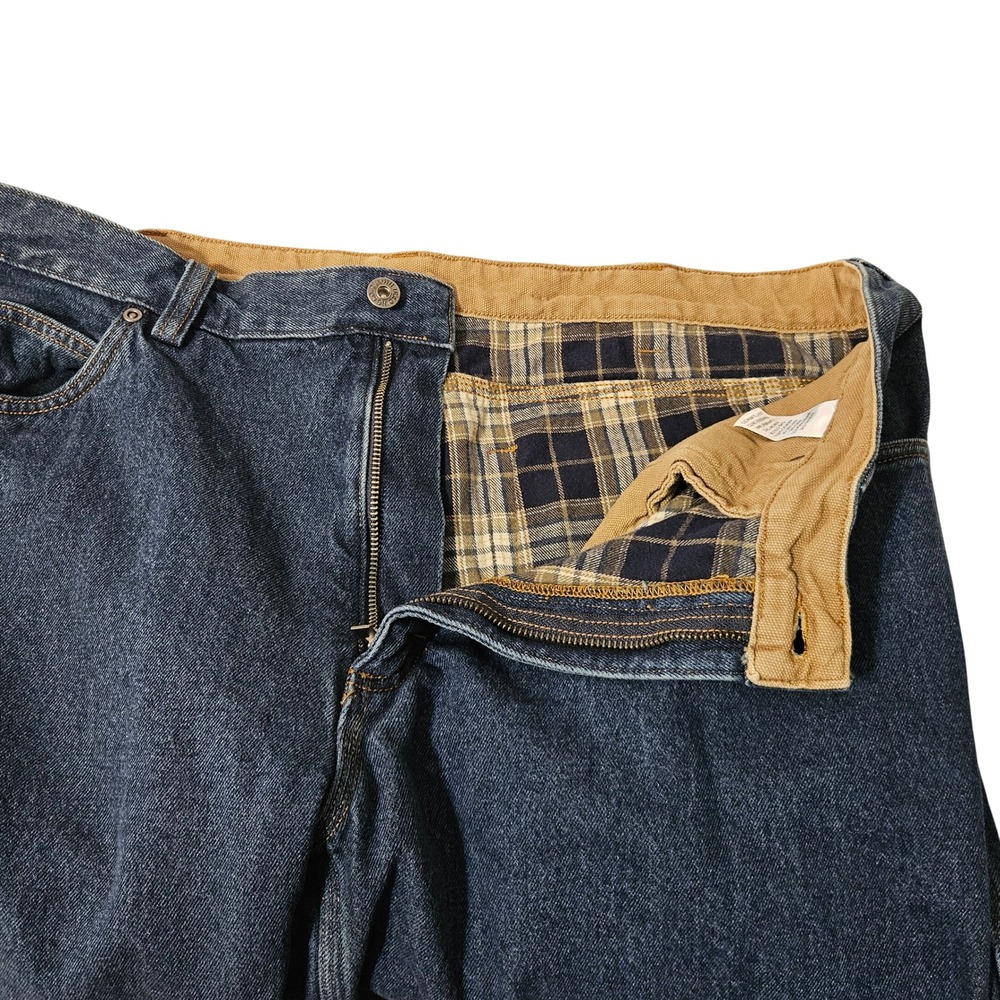 Duluth Trading Flannel Lined Jeans Men Dark Wash Relaxed Fit 40x30 Denim